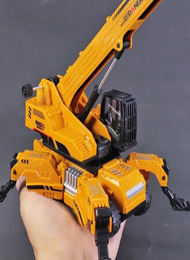 PROBABE 1:50 Diecast Friction Powered Lifting Long Crane Toy with Cable 360 Degree Rotating Towing Model Toy with Movable Wheel Construction Vehicles Truck for Kids Boys Girls - Image 2
